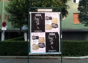 Manifesti di FEED-0, la novità per cani di Bologna